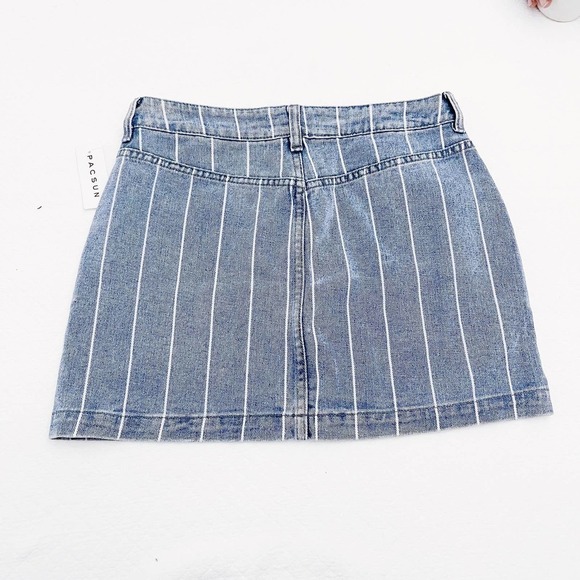 Pacsun Window Pane Striped Denim Jean Skirt SZ27 NWT - Picture 6 of 6